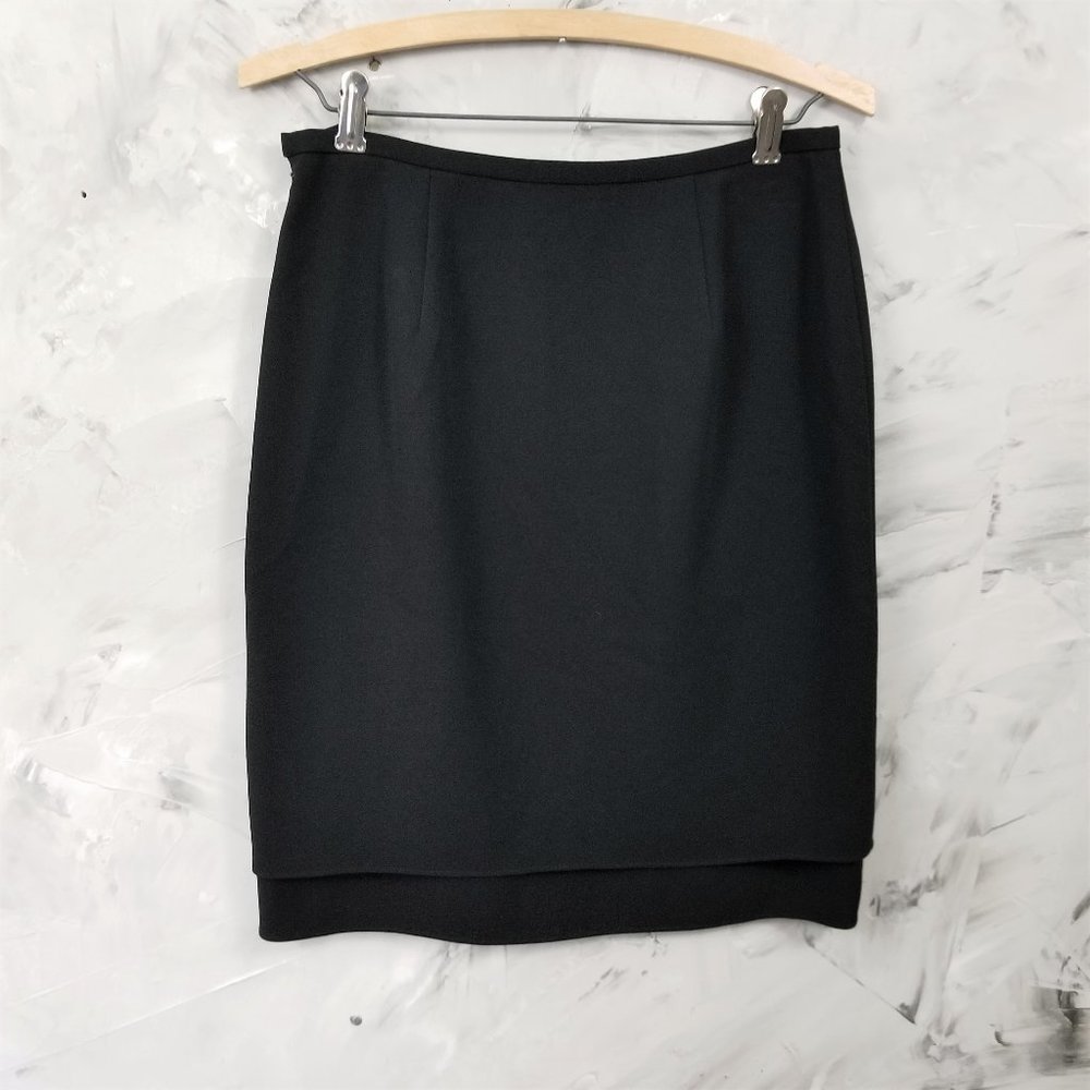 ANN TAYLOR  Layered Black Pencil Skirt - Picture 2 of 6